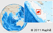 Shaded Relief Location Map of Kab. Sarolangun Bangko, highlighted country