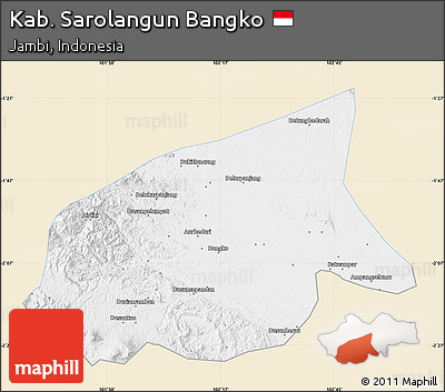 Classic Style Map of Kab. Sarolangun Bangko, single color outside