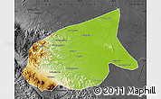 Physical Map of Kab. Sarolangun Bangko, darken, desaturated