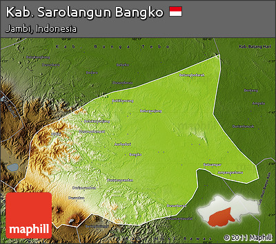 Physical Map of Kab. Sarolangun Bangko, darken