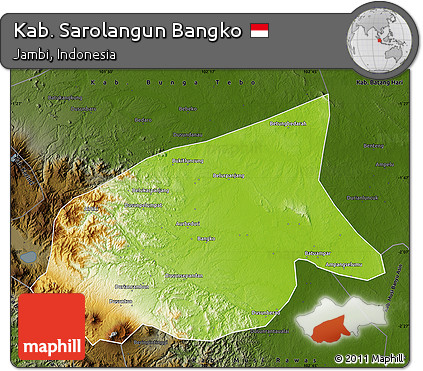 Physical Map of Kab. Sarolangun Bangko, darken