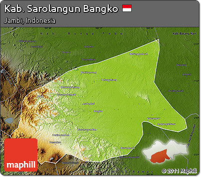 Physical Map of Kab. Sarolangun Bangko, darken