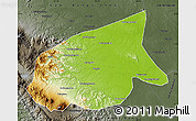 Physical Map of Kab. Sarolangun Bangko, darken, semi-desaturated