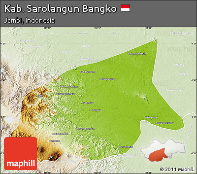 Physical Map of Kab. Sarolangun Bangko, lighten