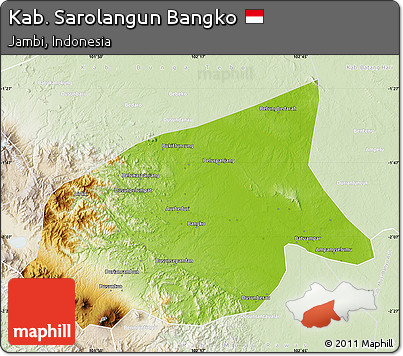 Physical Map of Kab. Sarolangun Bangko, lighten