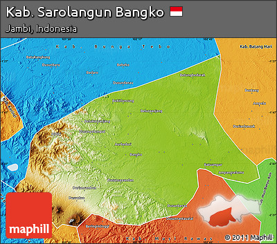 Physical Map of Kab. Sarolangun Bangko, political outside