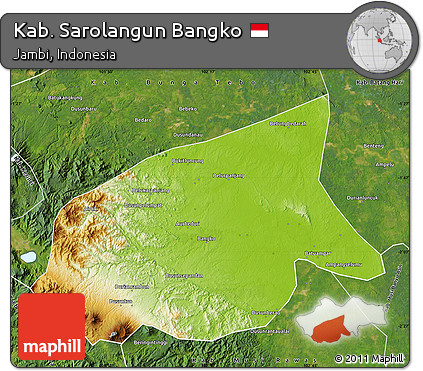 Physical Map of Kab. Sarolangun Bangko, satellite outside