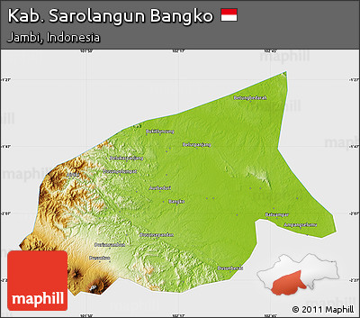 Physical Map of Kab. Sarolangun Bangko, single color outside