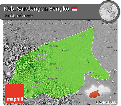 Political Map of Kab. Sarolangun Bangko, desaturated