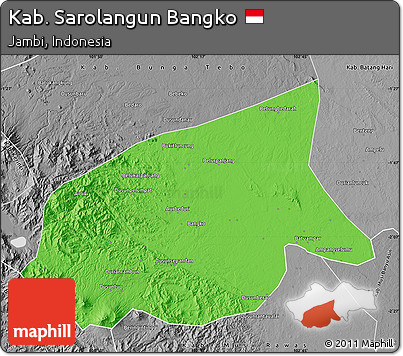Political Map of Kab. Sarolangun Bangko, desaturated