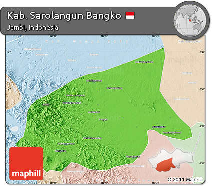 Political Map of Kab. Sarolangun Bangko, lighten