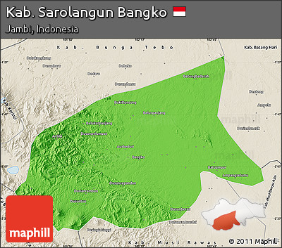 Political Map of Kab. Sarolangun Bangko, shaded relief outside