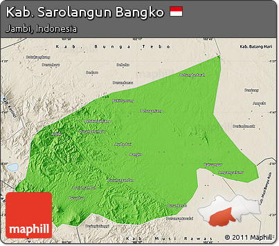 Political Map of Kab. Sarolangun Bangko, shaded relief outside