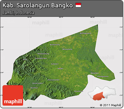 Satellite Map of Kab. Sarolangun Bangko, cropped outside