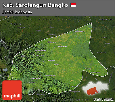 Satellite Map of Kab. Sarolangun Bangko, darken