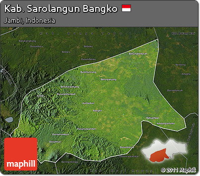 Satellite Map of Kab. Sarolangun Bangko, darken