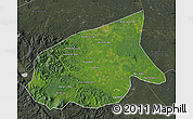 Satellite Map of Kab. Sarolangun Bangko, darken, semi-desaturated