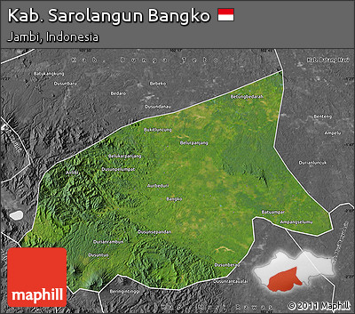 Satellite Map of Kab. Sarolangun Bangko, desaturated