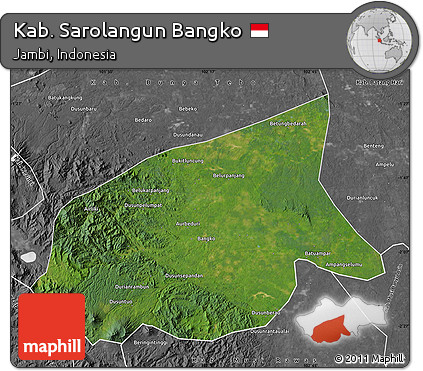 Satellite Map of Kab. Sarolangun Bangko, desaturated