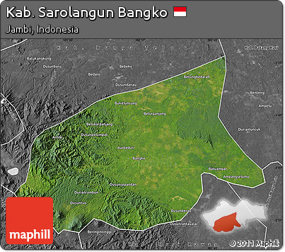 Satellite Map of Kab. Sarolangun Bangko, desaturated