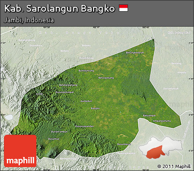 Satellite Map of Kab. Sarolangun Bangko, lighten