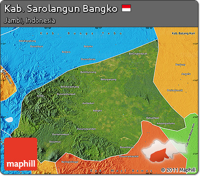 Satellite Map of Kab. Sarolangun Bangko, political outside