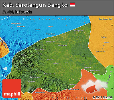 Satellite Map of Kab. Sarolangun Bangko, political outside