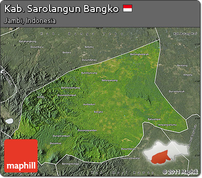 Satellite Map of Kab. Sarolangun Bangko, semi-desaturated