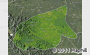 Satellite Map of Kab. Sarolangun Bangko, semi-desaturated