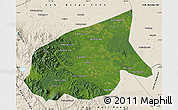 Satellite Map of Kab. Sarolangun Bangko, shaded relief outside