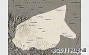 Shaded Relief Map of Kab. Sarolangun Bangko, darken