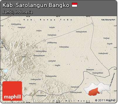 Shaded Relief Map of Kab. Sarolangun Bangko