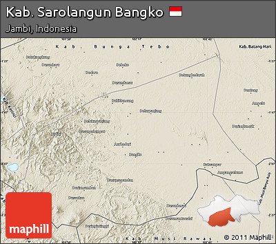 Shaded Relief Map of Kab. Sarolangun Bangko