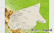 Shaded Relief Map of Kab. Sarolangun Bangko, physical outside