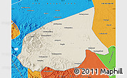 Shaded Relief Map of Kab. Sarolangun Bangko, political outside