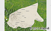 Shaded Relief Map of Kab. Sarolangun Bangko, satellite outside