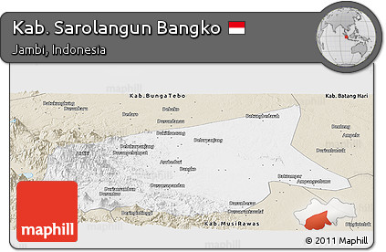Classic Style Panoramic Map of Kab. Sarolangun Bangko