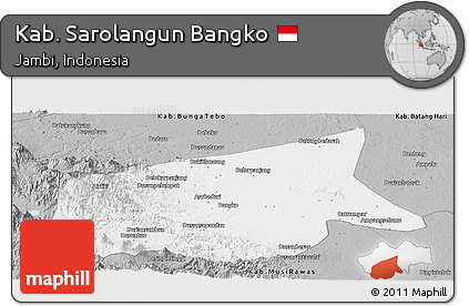 Gray Panoramic Map of Kab. Sarolangun Bangko