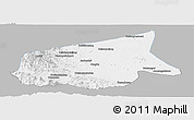 Gray Panoramic Map of Kab. Sarolangun Bangko, single color outside