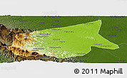Physical Panoramic Map of Kab. Sarolangun Bangko, darken