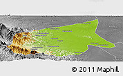 Physical Panoramic Map of Kab. Sarolangun Bangko, desaturated