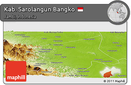 Physical Panoramic Map of Kab. Sarolangun Bangko