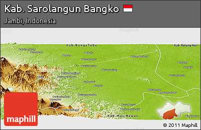 Physical Panoramic Map of Kab. Sarolangun Bangko