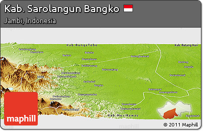 Physical Panoramic Map of Kab. Sarolangun Bangko