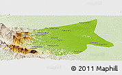 Physical Panoramic Map of Kab. Sarolangun Bangko, lighten