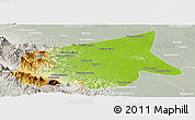 Physical Panoramic Map of Kab. Sarolangun Bangko, lighten, semi-desaturated