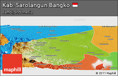 Physical Panoramic Map of Kab. Sarolangun Bangko, political outside