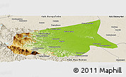 Physical Panoramic Map of Kab. Sarolangun Bangko, shaded relief outside