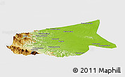 Physical Panoramic Map of Kab. Sarolangun Bangko, single color outside