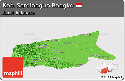 Political Panoramic Map of Kab. Sarolangun Bangko, cropped outside